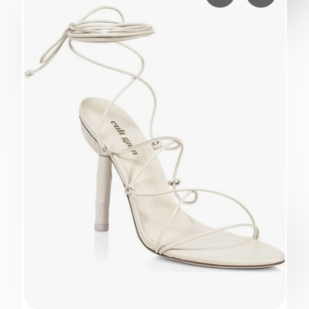 Cult Gaia Soleil lace up heel. Size 7.5. Off white